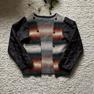 VTG Woolrich Striped Wool Blend Saddle blanket Print Jacket Boho